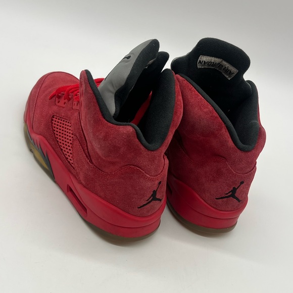 Nike Men’s Size 9.5 Air Jordan 5 Retro Red Suede Lace Up Sneaker 136027-602. - Picture 5 of 13